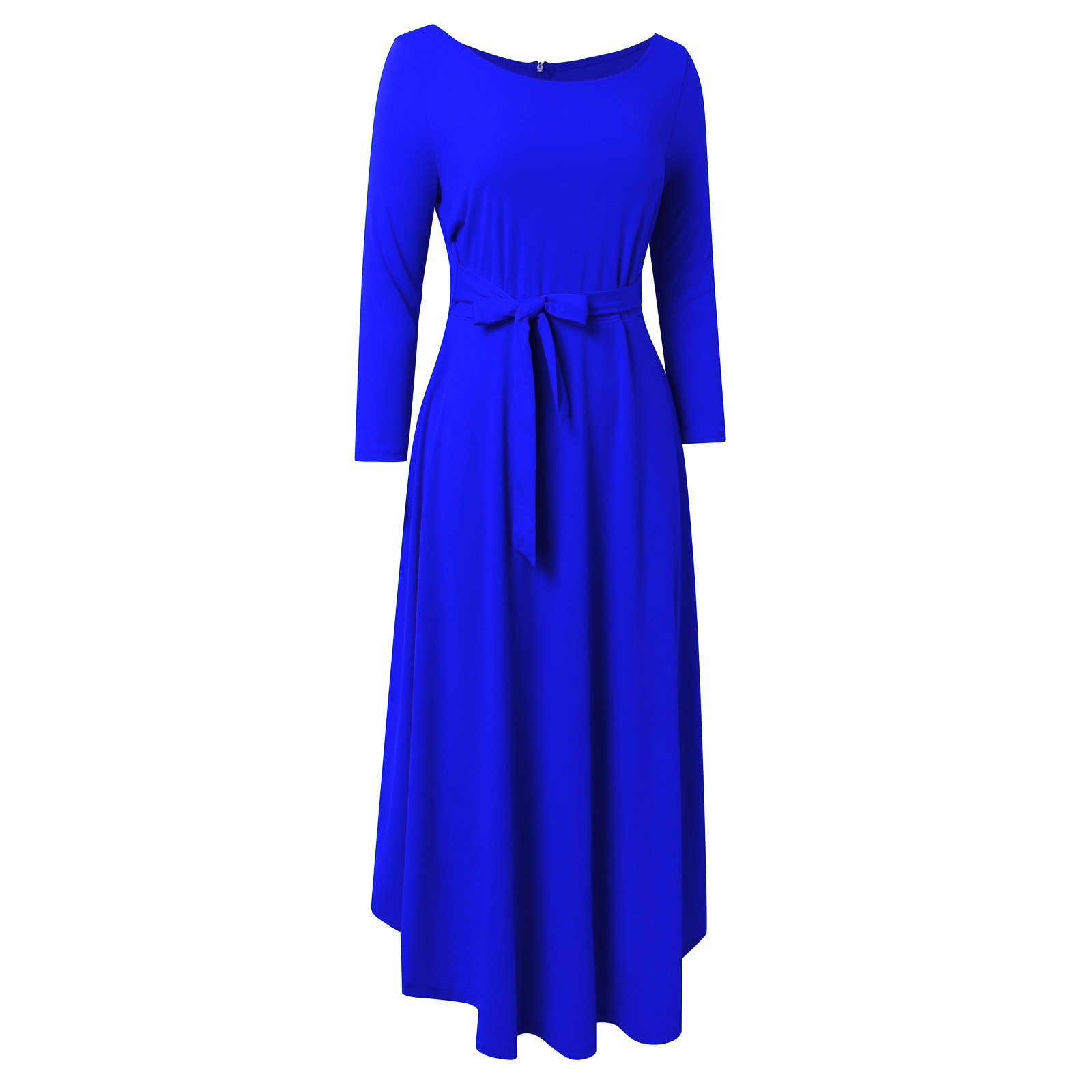 thumbnail image 5 of Vestido de manga larga con cuello redondo y bolsillos para mujer - Corte holgado informal, poliéster - Tallas L-XXXL, 5 of 8